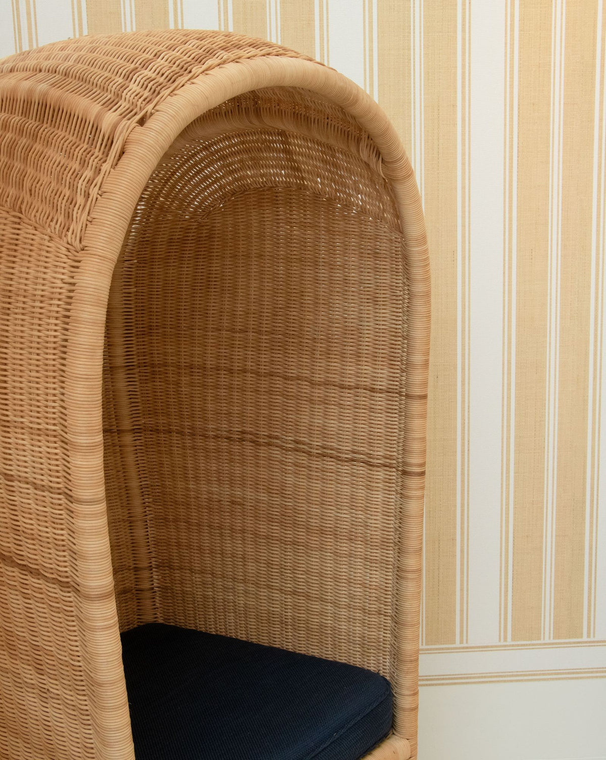 Vintage Rattan Hooded Chair