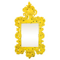 Ceramic Baroque-Style Mirror with Hand-painted Insects