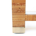 Vintage Bielecky Rattan Coffee Table with Rounded Edges
