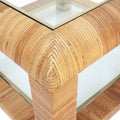 Vintage Bielecky Rattan Coffee Table with Rounded Edges