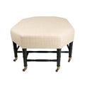 Brighton Octagonal Ottoman in Raffia Quadri Ivory