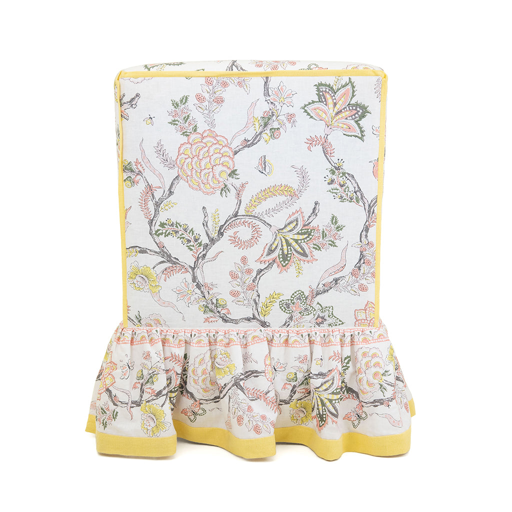 Brighton Slipper Chair In Palampore In Salmon And Roman