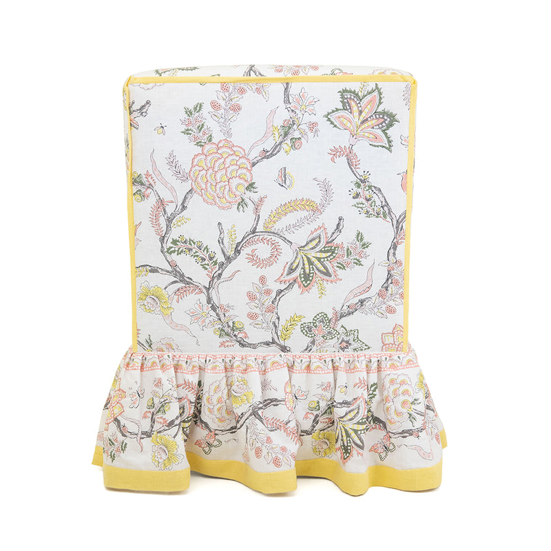 Brighton Slipper Chair In Palampore In Salmon And Roman