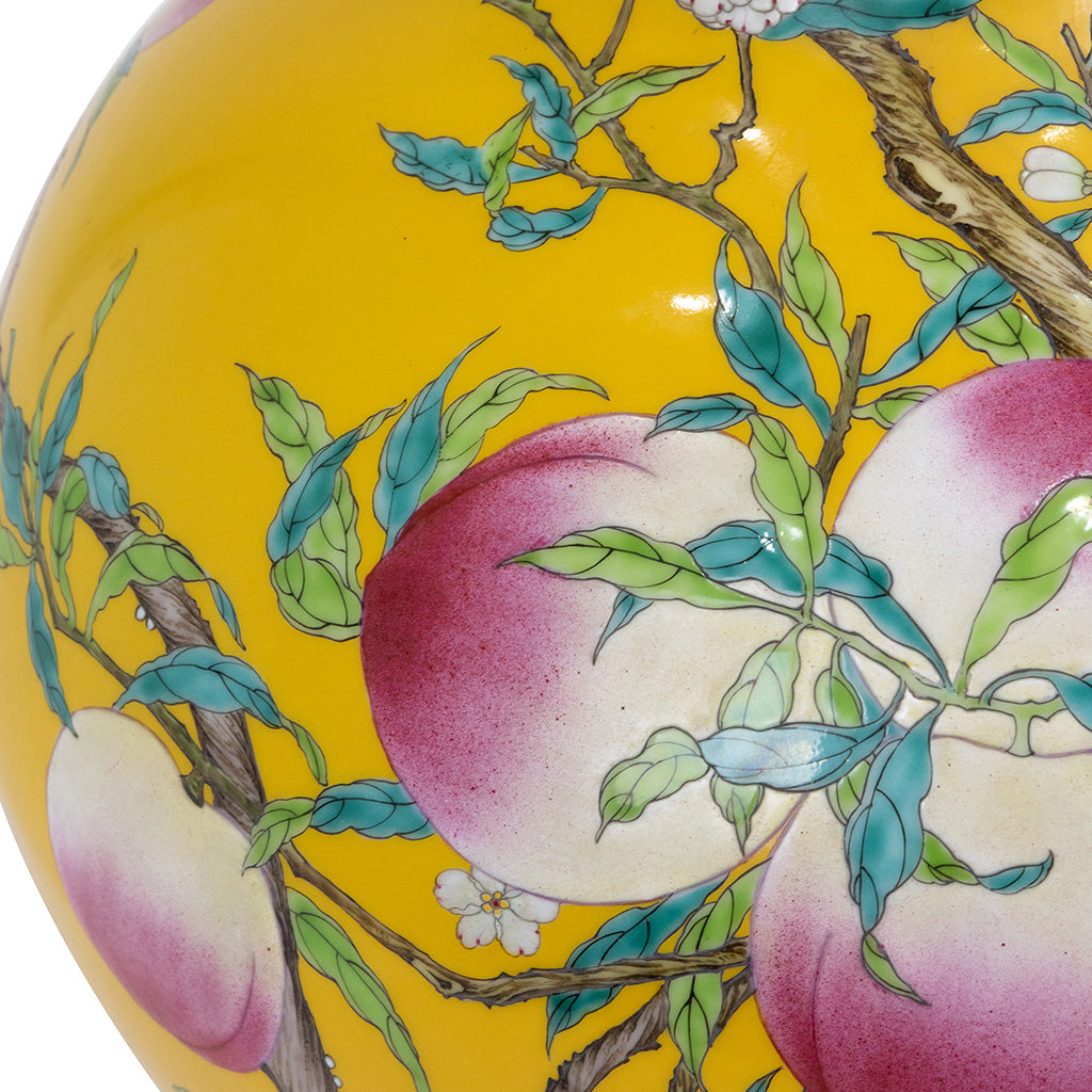 Chinese Famille Jaune Porcelain Bottle Vase