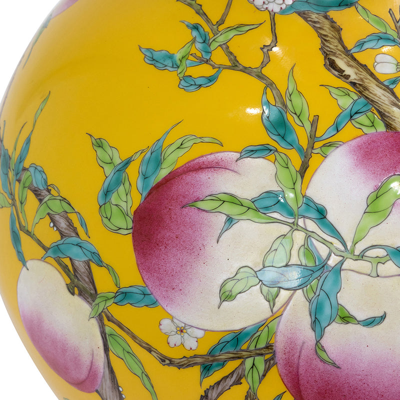 Chinese Famille Jaune Porcelain Bottle Vase