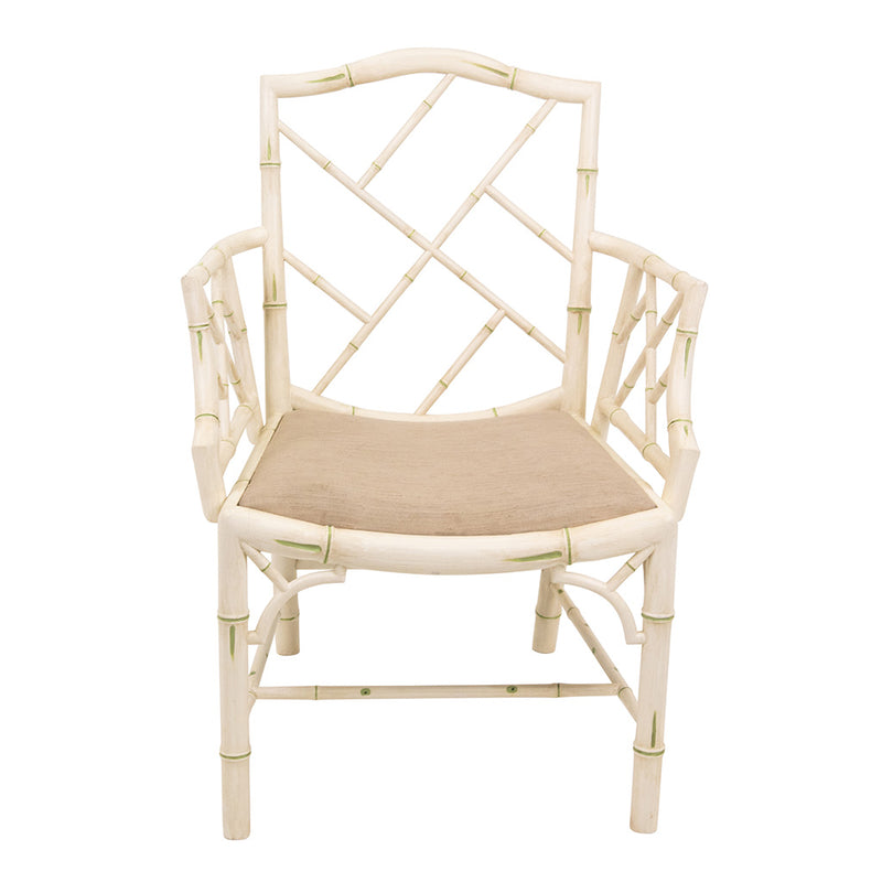 Pair of Painted Fretwork Armchairs Attributed to Colefax and Fowler