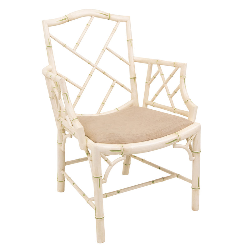 Pair of Painted Fretwork Armchairs Attributed to Colefax and Fowler