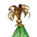 Gilt brass and Green Glass Pineapple Lamp in the Style of Maison Jansen