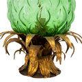Gilt brass and Green Glass Pineapple Lamp in the Style of Maison Jansen