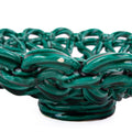 Vallauris Green Glaze Woven Ceramic Small Fruit Bowl
