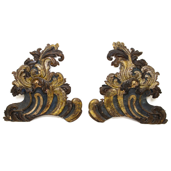 A Pair of Venetian Baroque Foliate Candelabra