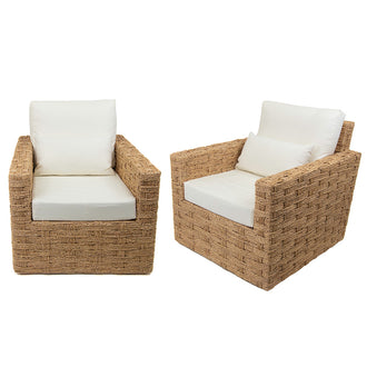 Pair of Woven Seagrass Armchairs
