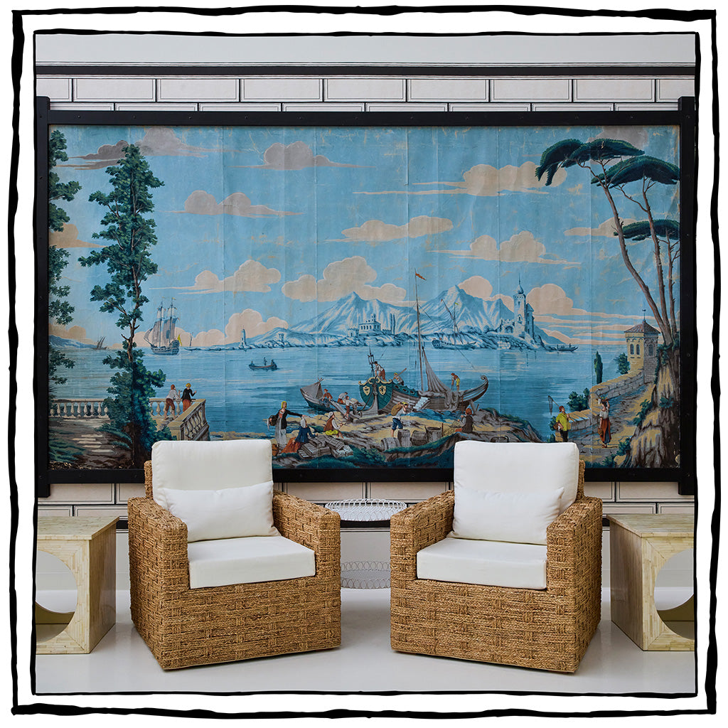Pair of Woven Seagrass Armchairs