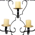 Wrought Iron and Brass Wall-Mounted 5 Candle Sconce