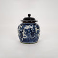 A Chinese Blue and White Porcelain Vase with Wooden Lid