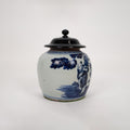 A Chinese Blue and White Porcelain Vase with Wooden Lid