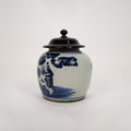 A Chinese Blue and White Porcelain Vase with Wooden Lid