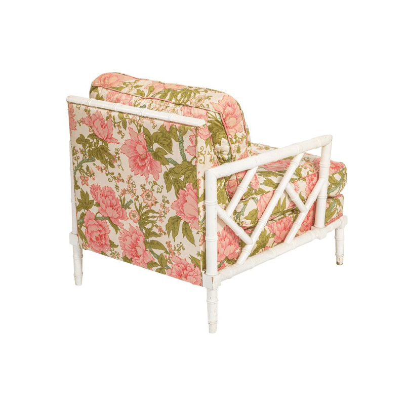 Faux Bamboo Fretwork Sofa, Chair, and Ottoman