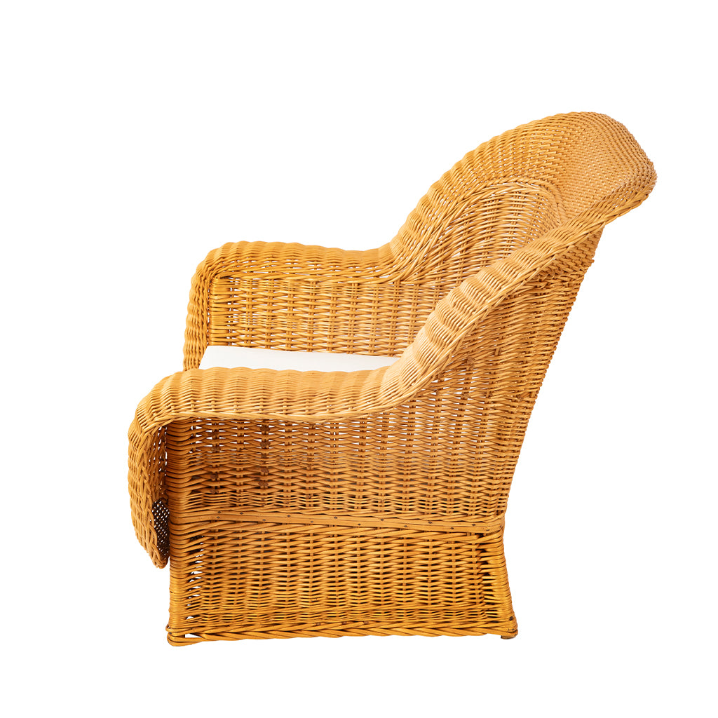 Pair of Oversized Rattan Lounge Chairs