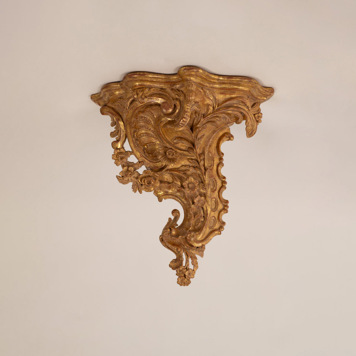 A Pair of Louis XV Style Giltwood Wall Brackets