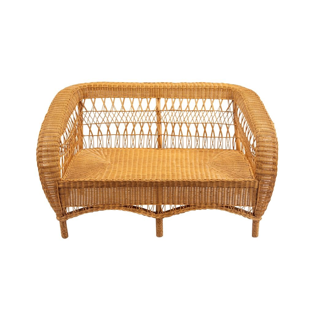 Vintage Bielecky Wicker & Rattan Love Seat