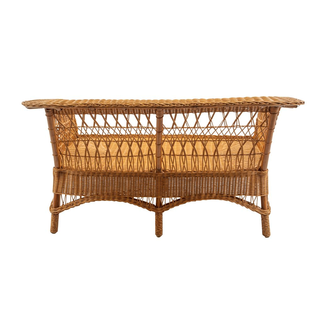 Vintage Bielecky Wicker & Rattan Love Seat