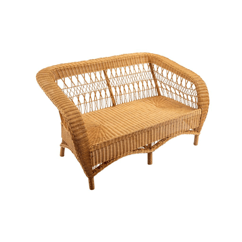 Vintage Bielecky Wicker & Rattan Love Seat