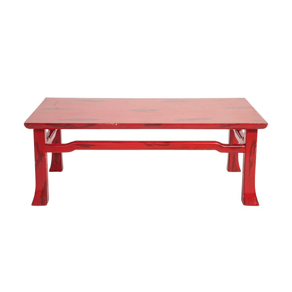 Vintage Red Lacquered Coffee Table by Ernest C. Masi, c.1960