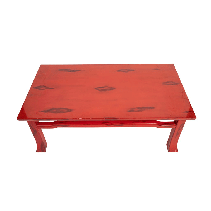 Vintage Red Lacquered Coffee Table by Ernest C. Masi, c.1960