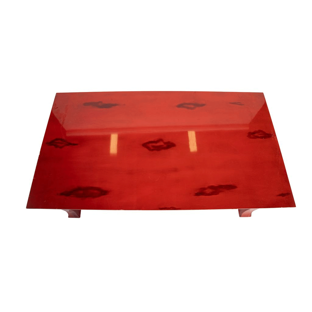 Vintage Red Lacquered Coffee Table by Ernest C. Masi, c.1960