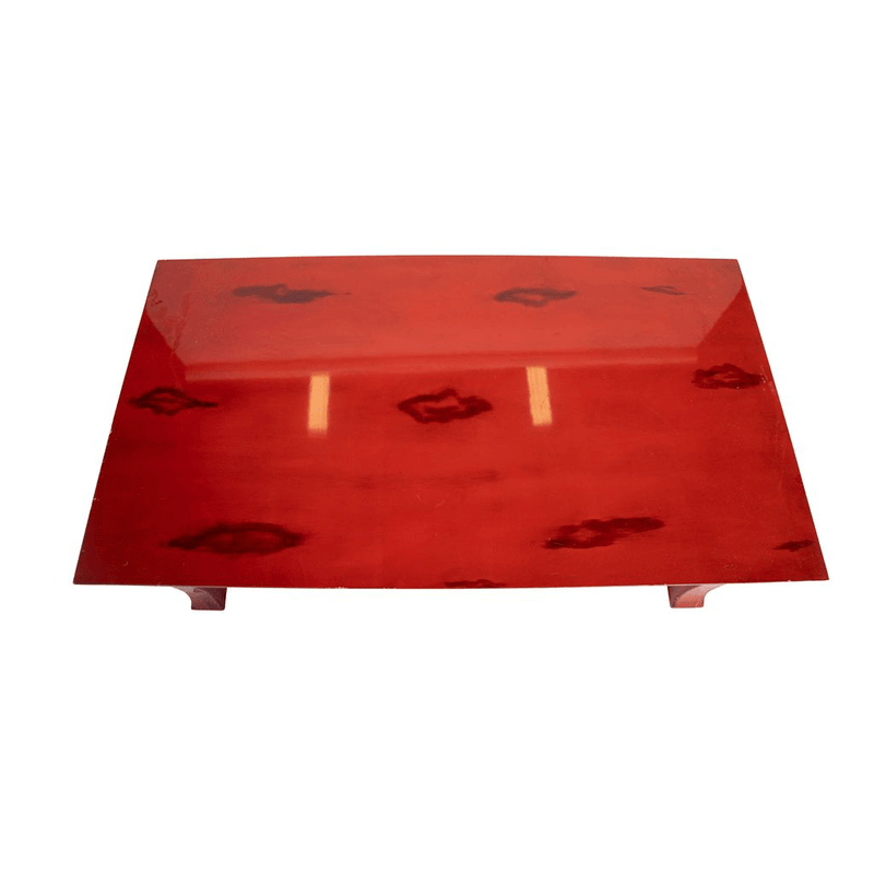 Vintage Red Lacquered Coffee Table by Ernest C. Masi, c.1960