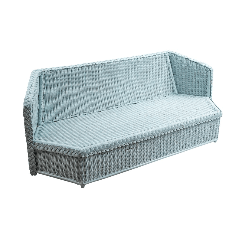 Vintage Wicker Settee in Sky Blue