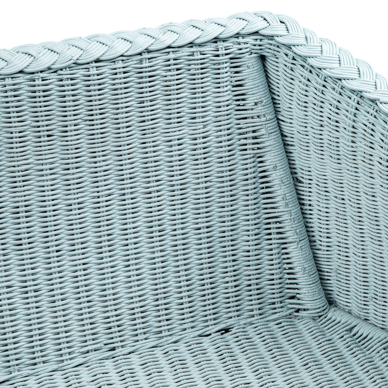 Vintage Wicker Settee in Sky Blue