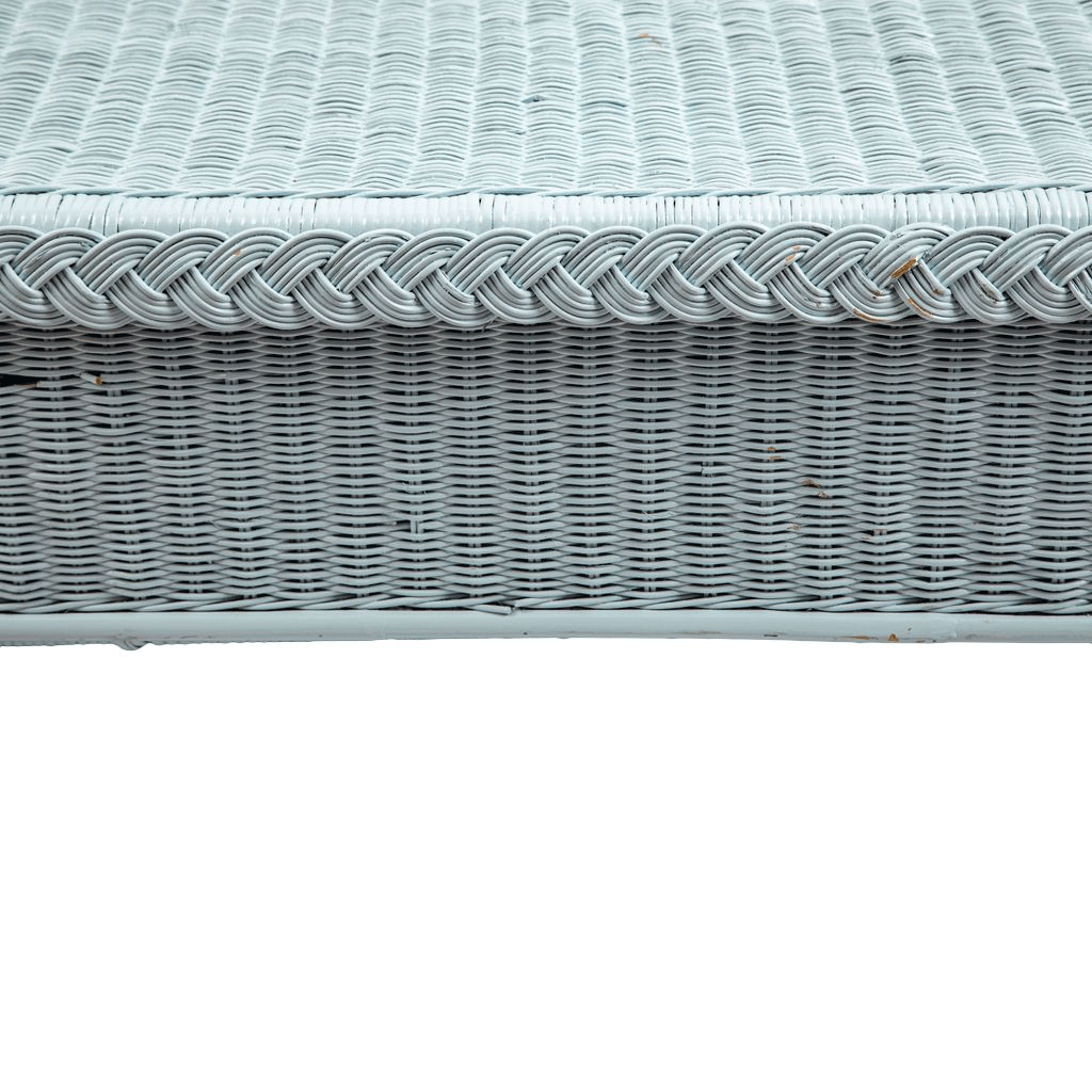 Vintage Wicker Settee in Sky Blue