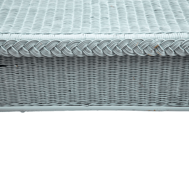 Vintage Wicker Settee in Sky Blue