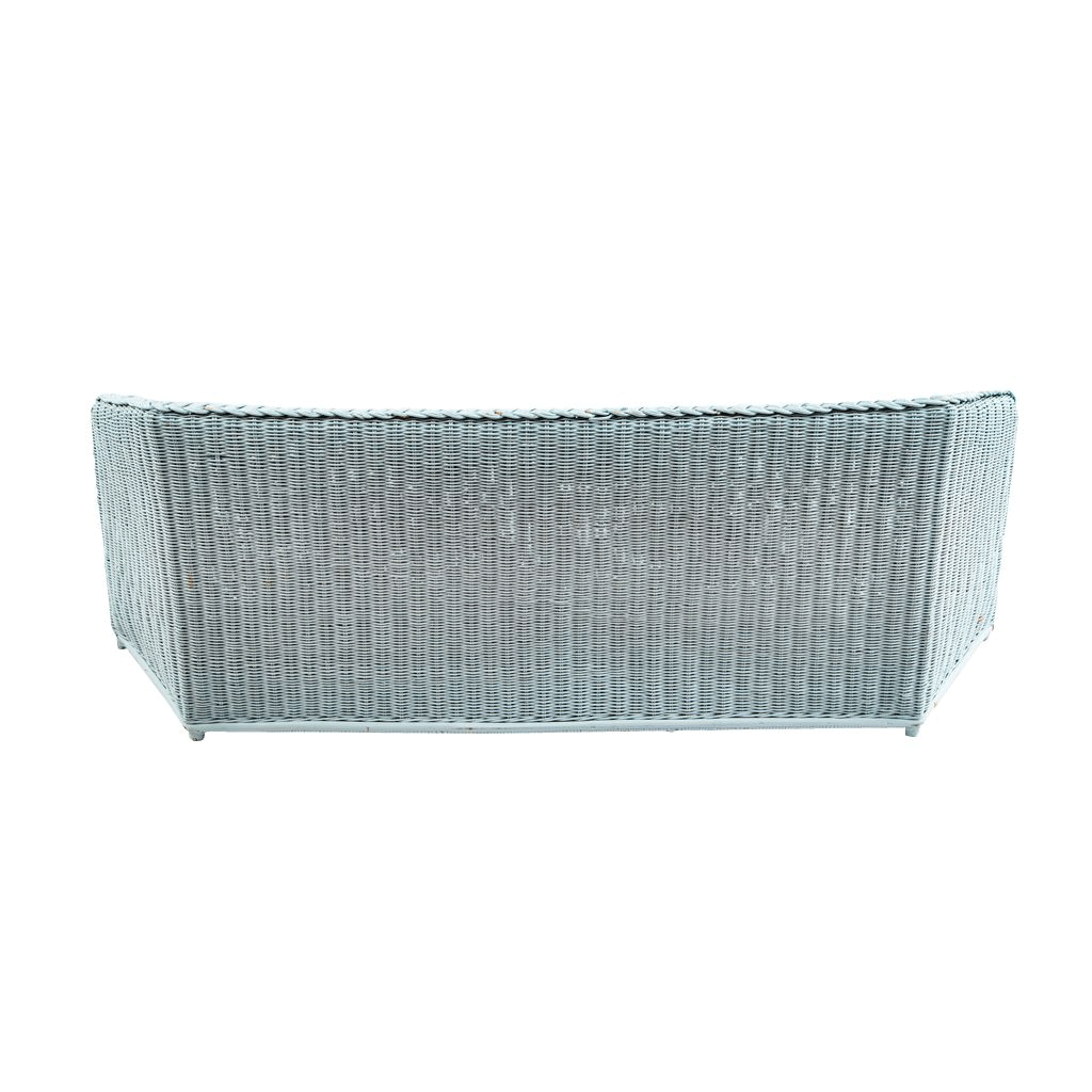 Vintage Wicker Settee in Sky Blue