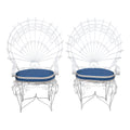 A Pair of Wrought Iron Peacock Armchairs by Salterini
