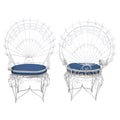 A Pair of Wrought Iron Peacock Armchairs by Salterini