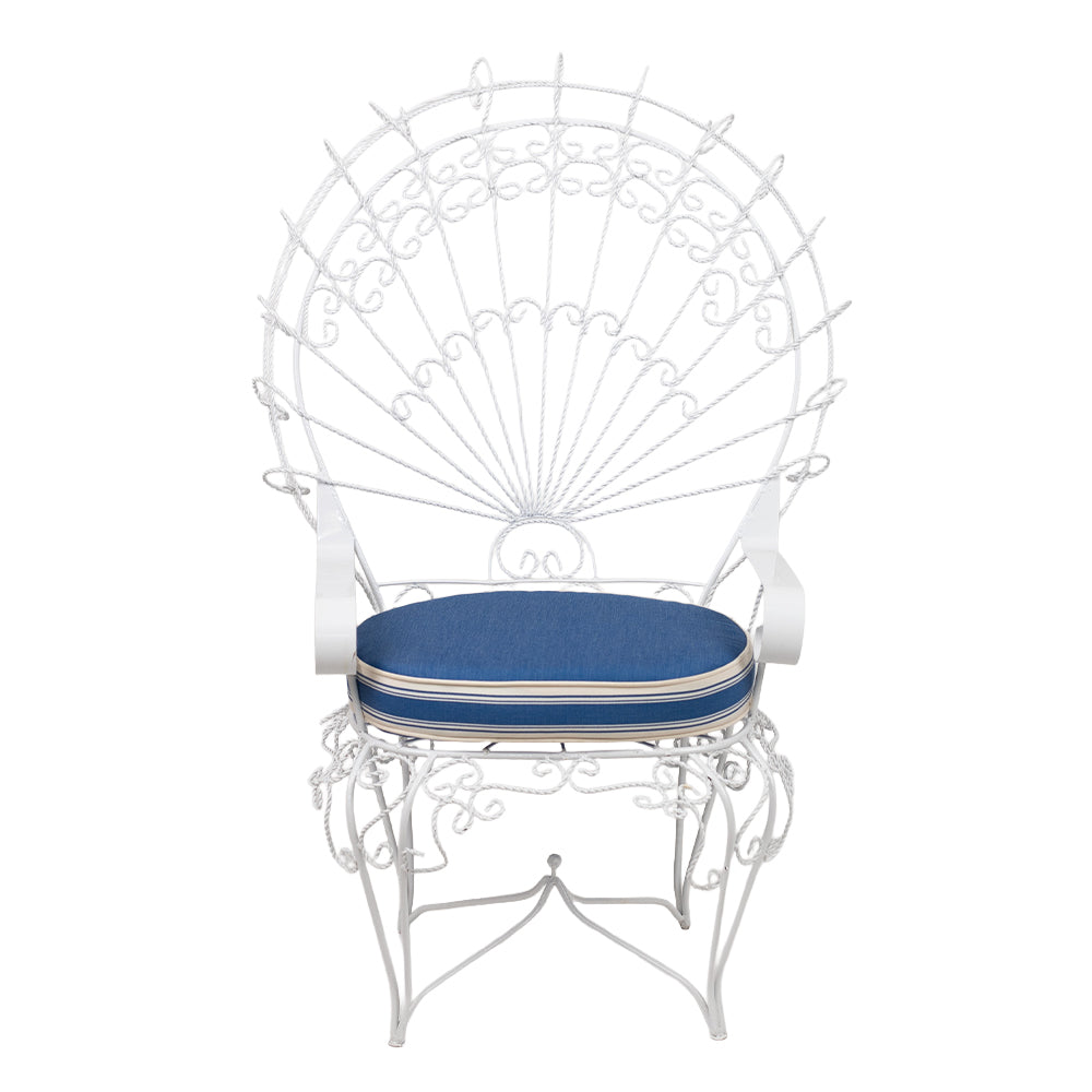 A Pair of Wrought Iron Peacock Armchairs by Salterini