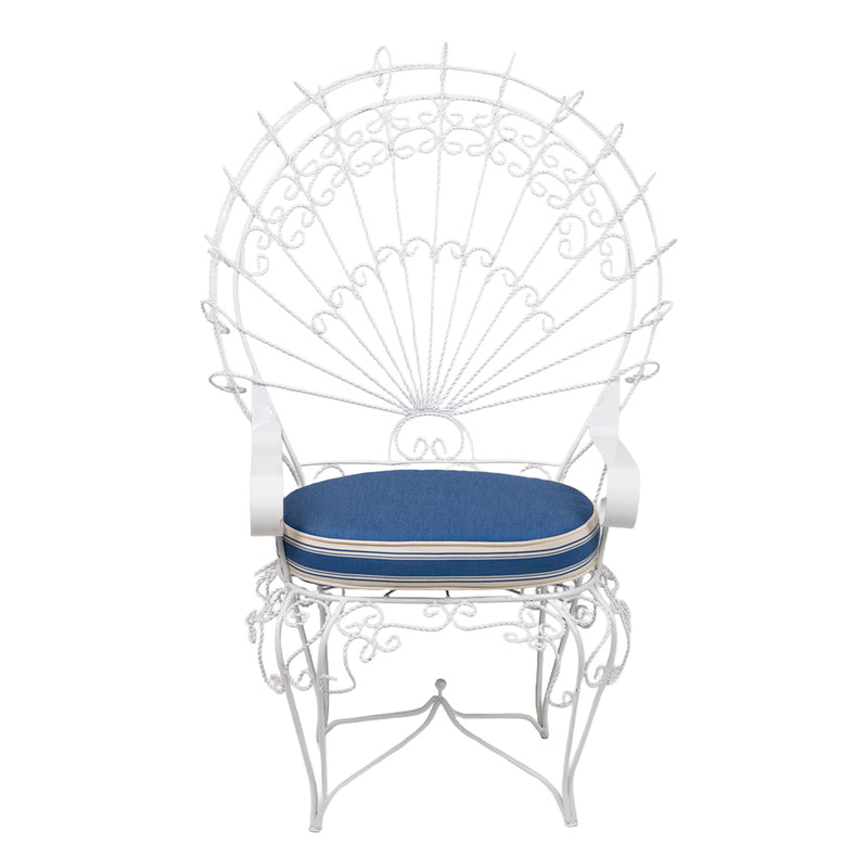 A Pair of Wrought Iron Peacock Armchairs by Salterini