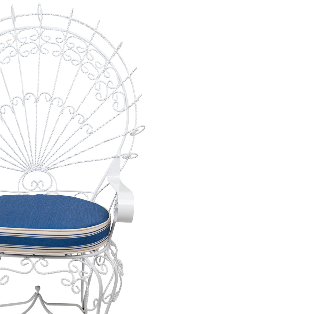 A Pair of Wrought Iron Peacock Armchairs by Salterini