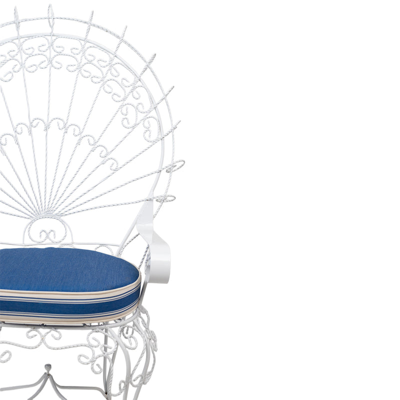 A Pair of Wrought Iron Peacock Armchairs by Salterini