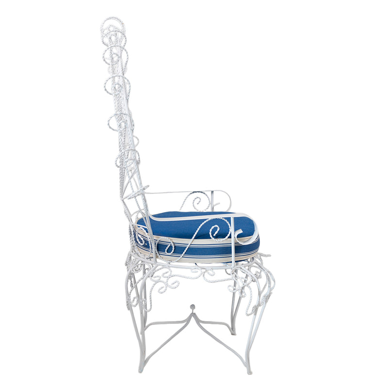 A Pair of Wrought Iron Peacock Armchairs by Salterini