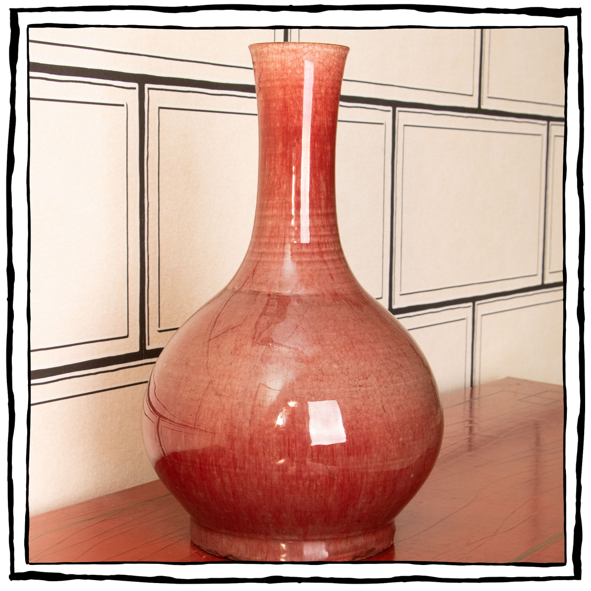 A Flambé Glazed Bottle-Neck Shaped Vase