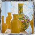 Chinese Famille Jaune Porcelain Bottle Vase
