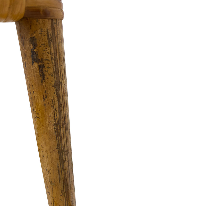 A Pair of Bamboo Half Moon Étagères with Glass Shelves