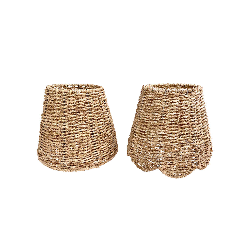 Scalloped Lampshade in Ivory Twisted Seagrass