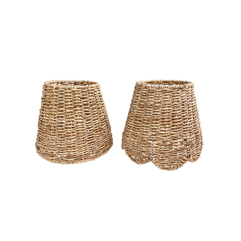 Scalloped Lampshade in Ivory Twisted Seagrass