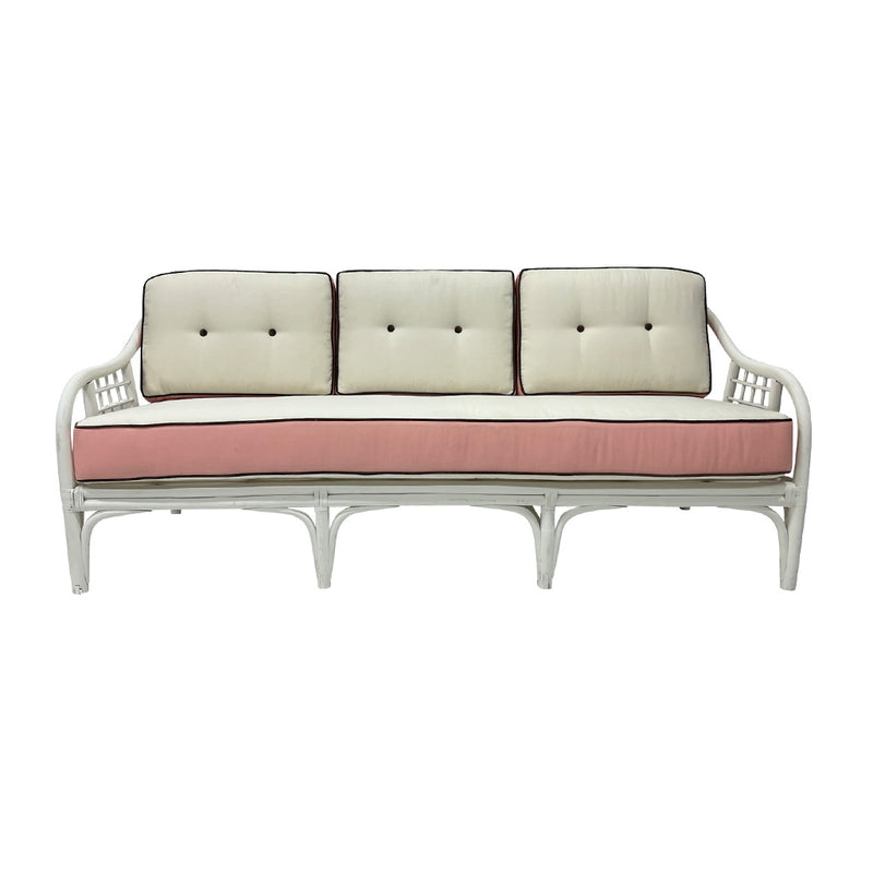 Vintage Painted Rattan Sofa