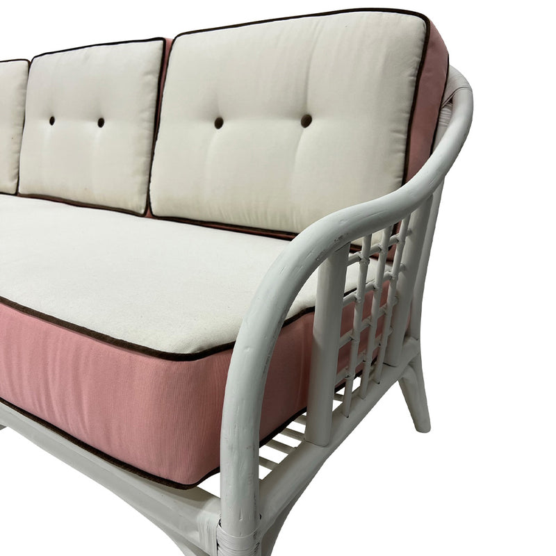 Vintage Painted Rattan Sofa